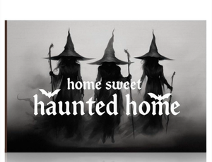 lot 2317 image: Halloween Witch Silhouette Wooden Sign