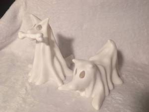 lot 2322 image: White Ghost Dog LED Candle Covers -2 ct