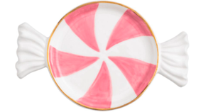 lot 2332 image: Mini Mudpie Pink Pinwheel Pattern Ceramic Plate