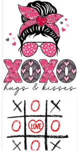 lot 2333 image: Valentines Day XOXO Heat Transfers - 2 ct