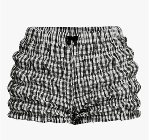lot 2346 image: Shein Gingham Ruched Shorts - Large&nbsp
