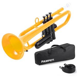 lot 6564 image: PAMPET Professional Plastic Bb Trumpet Set for Student Beginner With 7C and 3C Mouthpiece - Yellow
