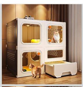 lot 6576 image: Cat Cages Indoor with Litter Box,