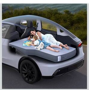 lot 6586 image: Tesla Model YJuniper Auto-Level TPU Backseat Mattress - 7.5 Thick Solid Foam Full Size Bed, Built-in Pump &amp Wedge
