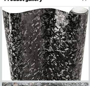 lot 6594 image: VViViD 2020 Edition Forged Black Composite Carbon Vinyl Wrap Roll (2.5ft x 5ft)