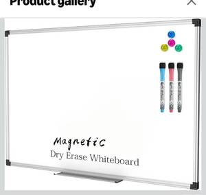 lot 6609 image: XBoard Magnetic Dry Erase BoardWhiteboard, 36 X 24 Inches Double Sided White Board, Silver Aluminium Frame