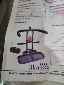 lot 6613 image: Golf Cart golf bag Rack with Safety Reflector
