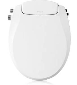 lot 6617 image: Brondell Bidet Toilet Seat Non-Electric Swash Seat, Fits Round Toilets, White Dual Nozzle System, Ambient Water Temperature