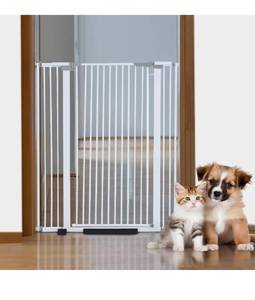 lot 6625 image: Gate for Doorway, Tall Cat Gate, Kitty Fence, Barrier, Extra Tall, Pets, Hallway, Door, Climb Proof, Safety, Indoor, Dog, White, 51 High, 30 - 41 Inches Wide,