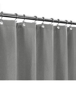 lot 6643 image: Barossa Design Short Shower Curtain Fabric with 66 inch Length, Waffle Weave,