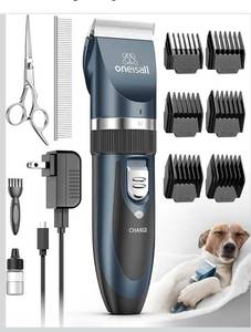 lot 6668 image: oneisall Dog Shaver Clippers Low Noise Rechargeable Cordless Electric Quiet Hair Clippers Set for Dogs Cats Pets