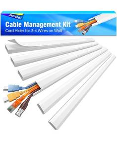 lot 6672 image: Delamu Cord Hider, Cord Covers for 3-4 Wires on Wall,