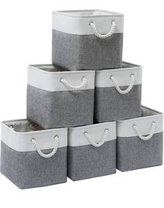 lot 6674 image: 11 x 11 Inch Cube Storage Bins, 6 Pack