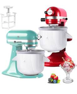 lot 6707 image: Ice Cream Maker Attachment for KitchenAid Stand Mixer, Compatible with 4.55QT & 6QT Stand Mixers, 2 Quart Frozen Kitchenaid Ice Cream Maker Attachment Ice Cream Bowl for YogurtSorbet Gelato