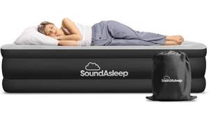 SoundAsleep Dream Series Luxury Air Mattress with ComfortCoil Technology &amp; Built-in High Capacity Pump for Home &amp; Camping- Double Height, Adjustable, Inflatable Blow Up, Portable - Queen Size - $119