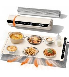 lot 6734 image: Food Warming Mat with Heat-Resistant Pad, 26X15 Inch, 6-Level Temp 6-Hour Timer