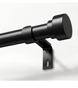 lot 6736 image: Heavy Duty Curtain Rods for Windows 66 to 120 Inch,1 Inch Adjustable Black Curtain Rod