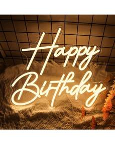 lot 6738 image: Happy Birthday Neon Sign for Wall Decor,