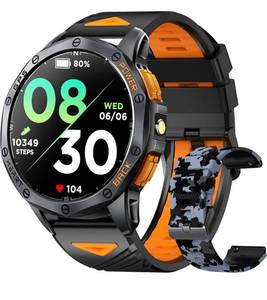 lot 6743 image: Military Smart Watches Built-in GPS, 170 Sport Modes for Men with Flashlight, Smartwatch for Android Phones and iPhone, 1.43 AMOLED Screen Bluetooth Call Compass Altimeter (Black & Camo (2 Bands))