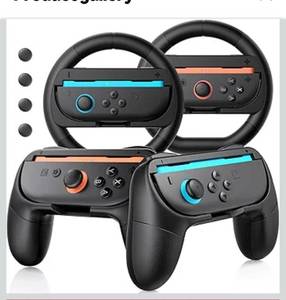 lot 6745 image: Mozuper Switch 2 Joy-Con Grips and Steering Wheels for Nintendo Switch 2 (2025) Mario Kart World