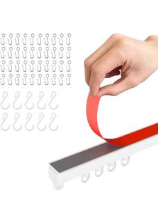 lot 6752 image: Adhesive Ceiling Curtain Track, Paste Type No Need to Drill, Suitable for Smooth Ceiling or Wall