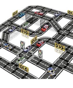 lot 6757 image: Magnetic Tiles Road Set with Pullback Car, Magnetic Blocks for Kids Ages 4-8, Magnet