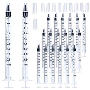lot 6785 image: 20 Pack 1ml Syringe with Cap for Liquid, 1cc Plastic Small Syringes with Cover, Non-Sterile, No Needle