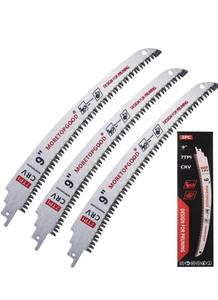 lot 6787 image: 9 Arc Edge Reciprocating Saw Blade, 7TPI Japanese Teeth with Curved Edge Wood Pruning Saw Blades for Tree Trimming, Wood Cutting (6 Pack)