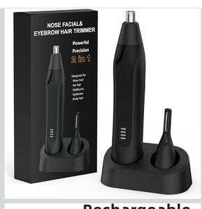 lot 6816 image: Nose Hair Trimmers for Men,Rechargeable Eyebrow Trimmer 2 in 1 Painless Multifunctional Ear and Nose Hair Trimmer with Dual Edge Blades Portable Design R002