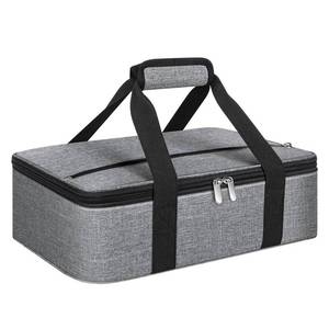 lot 6824 image: MIAOJIE Insulated Casserole Carrier, Portable Casserole Carrier for Hot or Cold Food Lunch Tote Warmer or Cooler Bag, Lasagna Lunch Bag for Potluck Parties- Fits 9 x 13 Baking Dish-Grey