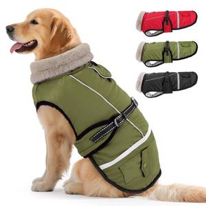 lot 6845 image: Dog Coat, Warm Dog Winter Coat Reflective Jacket Waterproof Fleece Vest, Pet Jacket Cozy for Cold Weather, Dogs Snowsuit Windproof, Adjustable Buckle for Large Dogs