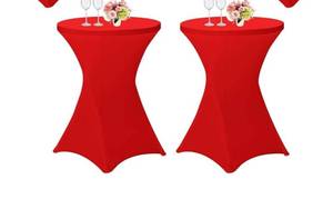 lot 6847 image: 2 Pack 32x43 Inch Spandex Cocktail Table Covers