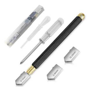 lot 6859 image: Glass Cutter, 2mm-20mm Glass Cutters Tools Sharp Glass Cutting with Automatic Oil Feed for Mirror Tiles Mosaic