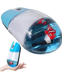 lot 6867 image: Wireless Mouse -Cute Clear Aqua Design, Water Mouse with Optical Precision, Silent Clicks, Lightweight & Floating Animal Transparent Retro Style for Home Office, Great for Kids & Adult(Fish-Blue)