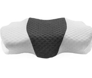 lot 6875 image: TOPPURE Cervical Neck Pillow with Breathable Pillowcase, Memory Foam Pillow Supportive for Neck & Shoulder Pain Relief for Side, Back, Stomach Sleepers(White&Grey)