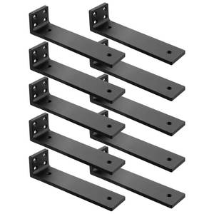 lot 6886 image: Floating Shelf Brackets 8 inch, Heavy Duty Wall Shelf Bracket 10 Pack for Shelves Support, Hidden Metal L Brackets with Mounting Hardware (15 Thick)