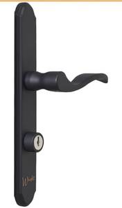 lot 6890 image: Wright Products - Serenade Mortise Keyed Lever Mount Latch with Deadbolt for Screen and Storm Doors, Matte Black (Transitional, Black