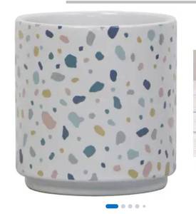 lot 6895 image: allen  roth Round 4.14-in W x 4.14-in L x 4.26-in H Colorful Ceramic Indoor Planter 3pcs