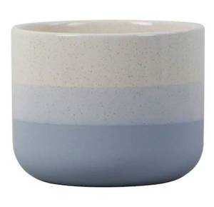 lot 6898 image: allen  roth 7.4-in W x 6.22-in H Blue Ceramic Indoor Planter 2pcs