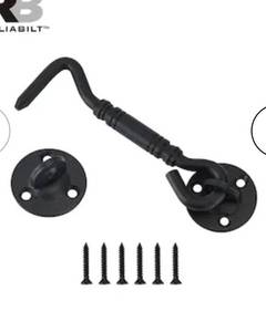 lot 6901 image: RELIABILT 0.79-in Matte black Steel Gate hook and eye 8pcs