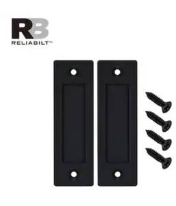 lot 6904 image: RELIABILT Matte black Indoor Single Barn door handle 3pcs