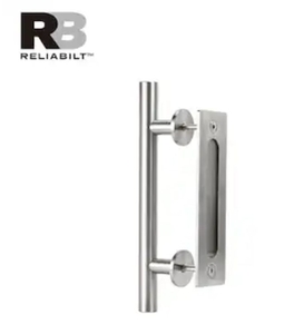 lot 6908 image: RELIABILT Satin nickel Indoor Single Barn door handle