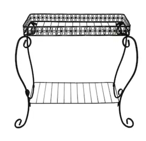 lot 6919 image: allen  roth 27.3-in H x 23.5-in W Black IndoorOutdoor Rectangular Steel Plant