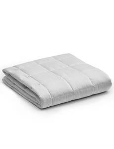 lot 8023 image: YnM Weighted Blanket Heavy 100% Oeko-Tex Certified Cotton Material with Premium Glass Beads (Light Grey, 36x48 5lbs), Suit for One Person(40lb) Use on Twin Bed