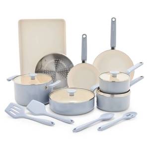 $200 GreenPan Rio 16pc Ceramic Nonstick Cookware Stardew Blue