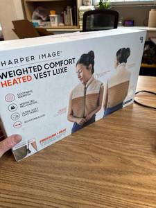 lot 3016 image: $60 Sharper Image Pain Relief Weighted Comfort Heated Vest Luxe