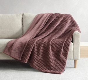 lot 3029 image: Ann Taylor Chevron Plush Throw Blanket, 60 x 70
