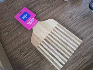 lot 3038 image: Shaped Wood Cutting Board with Handle - Tabitha Brown for Target