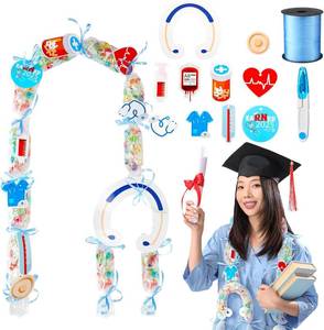 lot 3060 image: 16-Set Graduation Candy Lei Making Kit with Tubing & Ribbons
