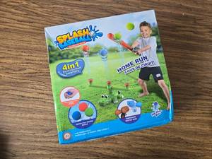 lot 3063 image: 4-in-1 Kids Water Sprinkler T Ball Set & Water Ball Toy, Crocodile